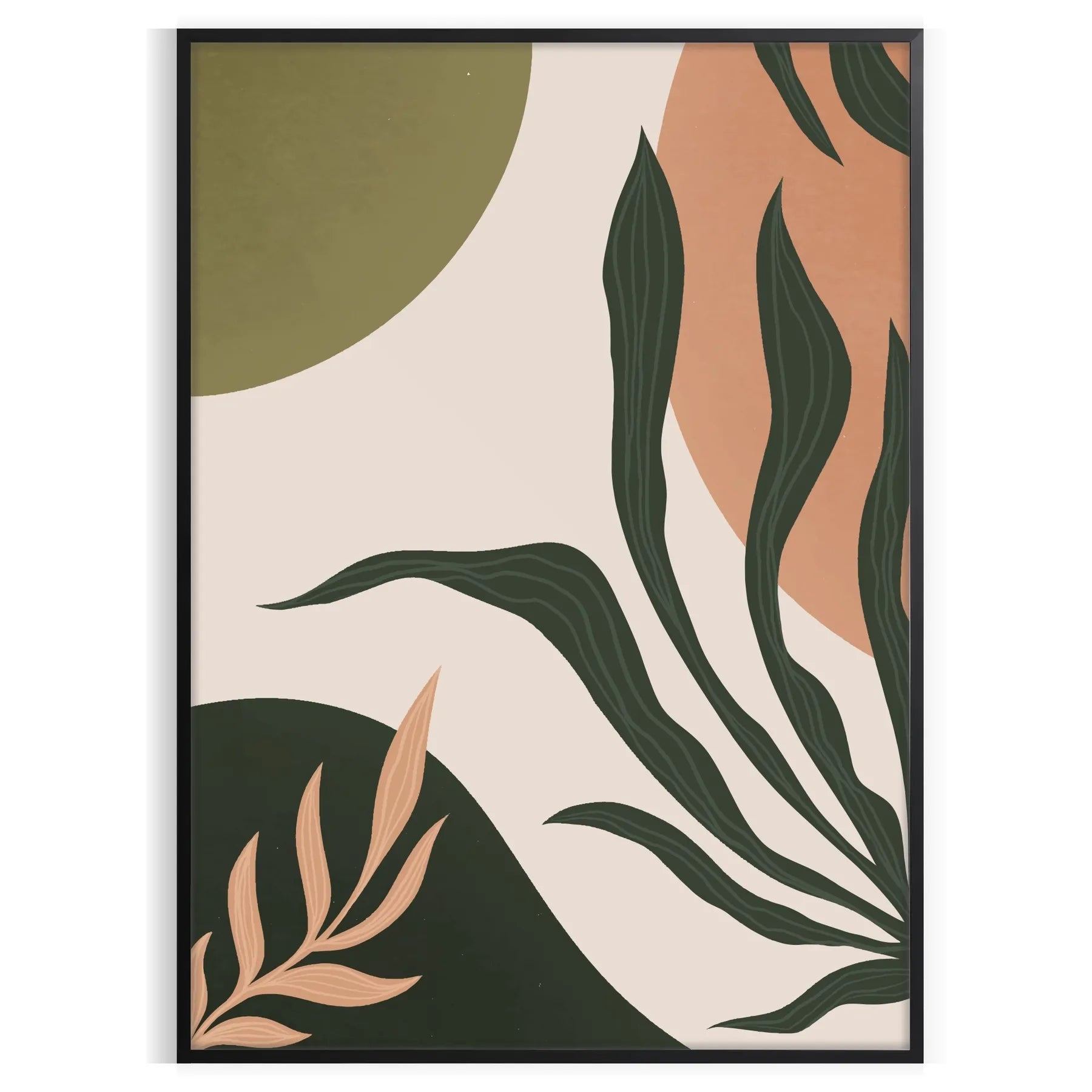 space boho art print Bohemian 21 abstract poster serene gray green tones perfect unique wall gift captivating artwork available sizes A4 cm A0