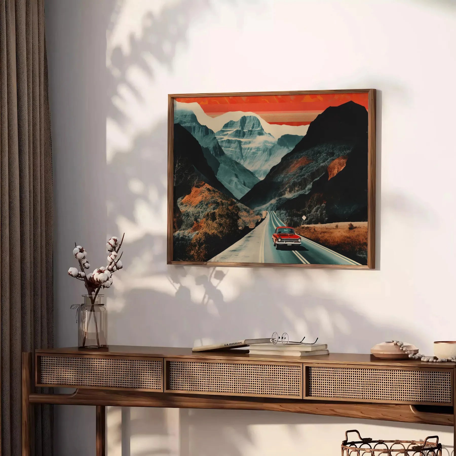 space Boho Abstract Bohemian 17 wall art poster vibrant green red hues captivating artwork touch flair decor gift personal statement print available frameless presentation