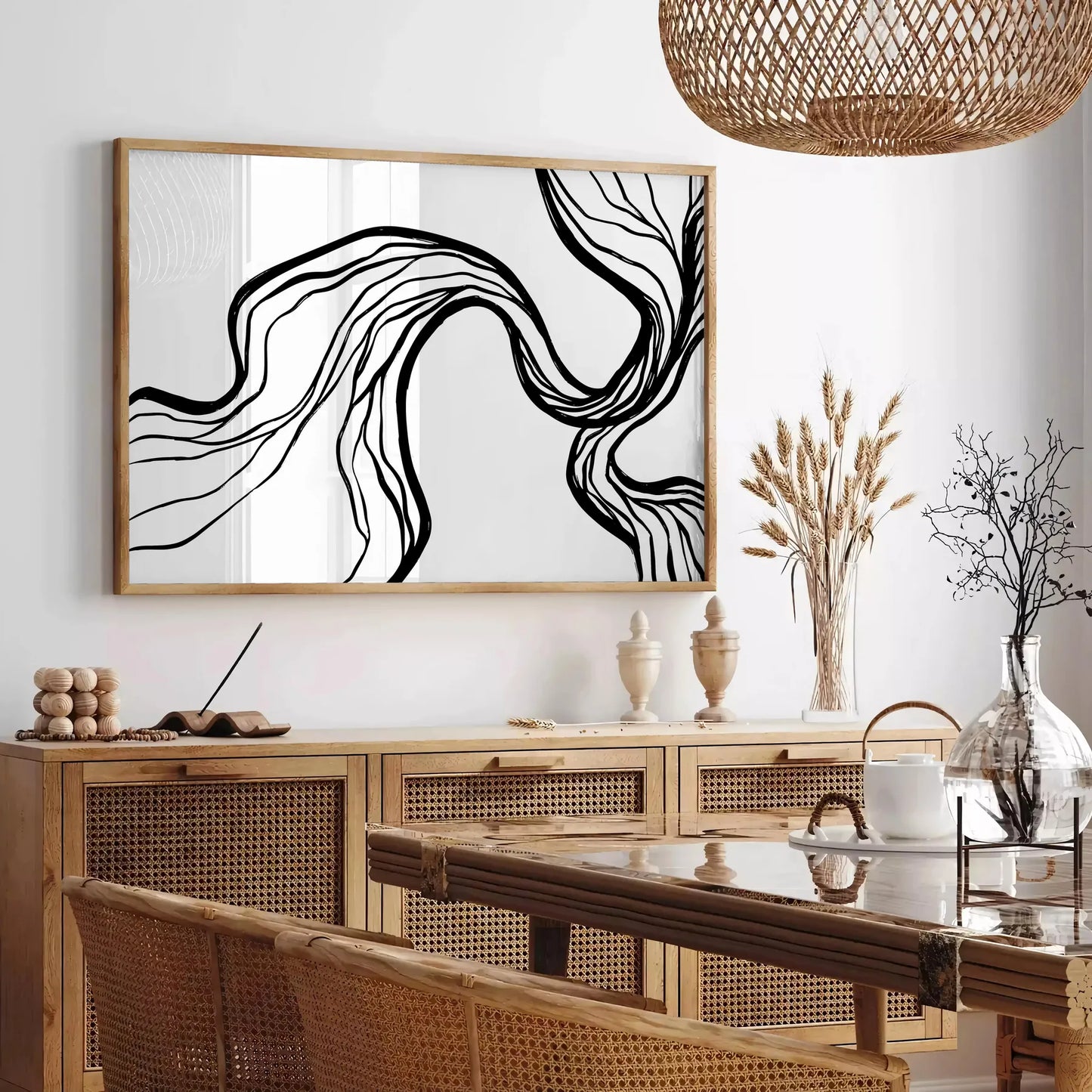 space boho wall art striking bohemian abstract design gray black tones captivating poster perfect gift available sizes A4 cm A0 home unique artwork today